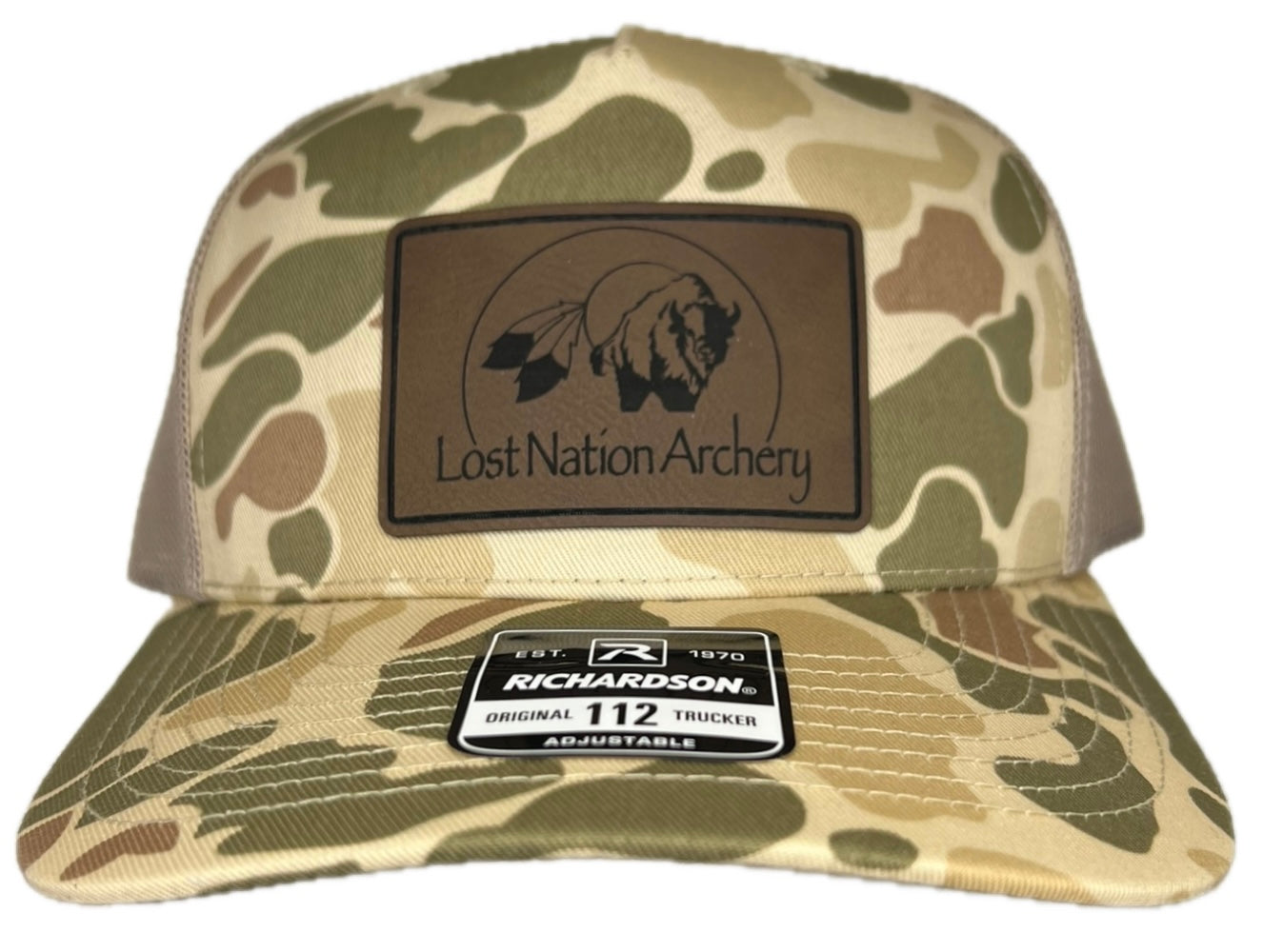 LNA Leather Patch Camo 5 Panel Hat
